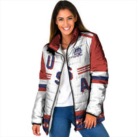 Custom Hockey 2026 USA White Padded Jacket United States Go Champions