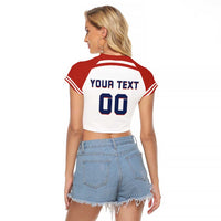 Custom Hockey 2026 USA White Raglan Cropped T Shirt United States Go Champions