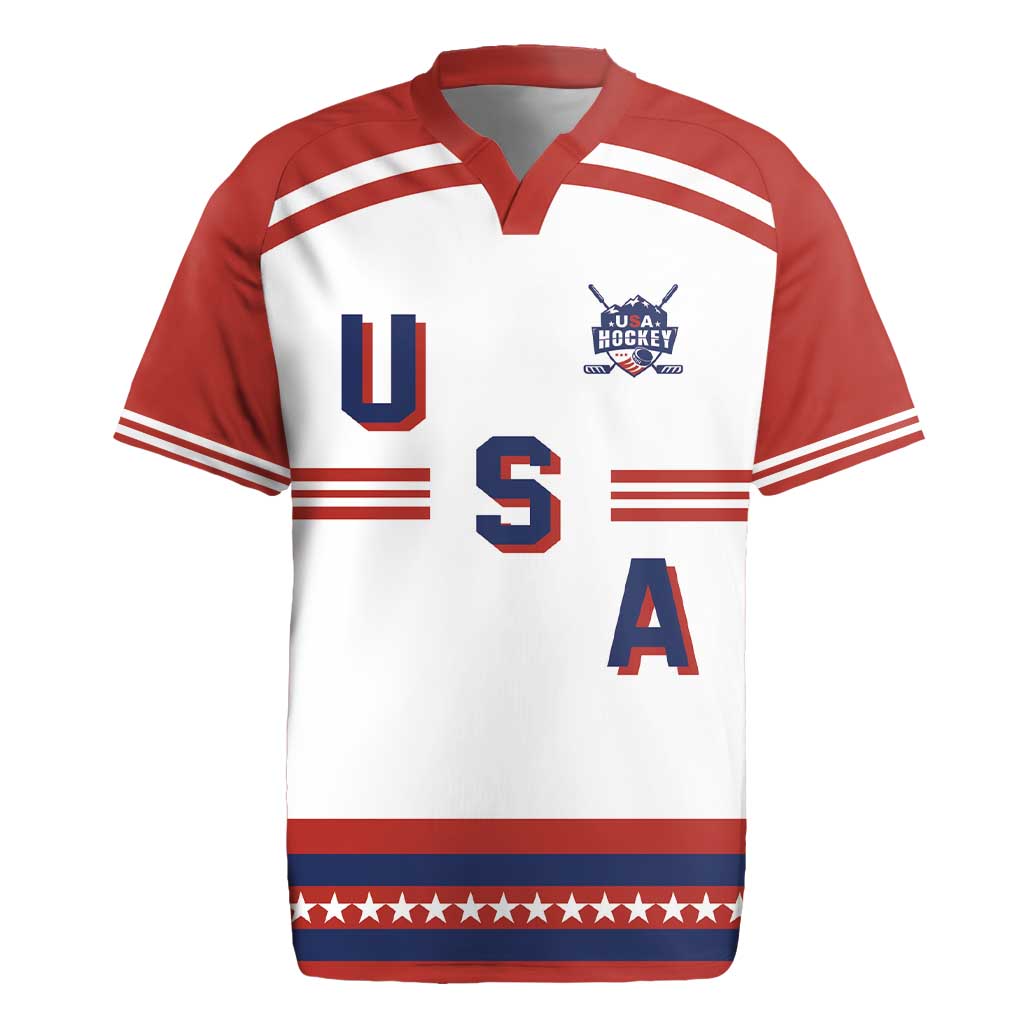 Custom Hockey 2026 USA White Rugby Jersey United States Go Champions