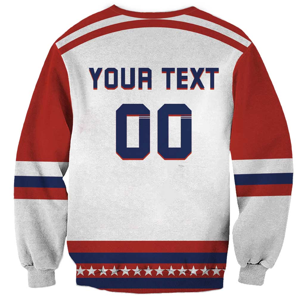 Custom Hockey 2026 USA White Sweatshirt United States Go Champions