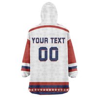 Custom Hockey 2026 USA White Wearable Blanket Hoodie United States Go Champions