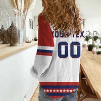 Custom Hockey 2026 USA White Women Casual Shirt United States Go Champions