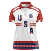 Custom Hockey 2026 USA White Women Polo Shirt United States Go Champions