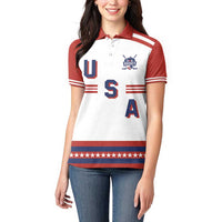 Custom Hockey 2026 USA White Women Polo Shirt United States Go Champions