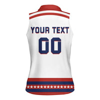 Custom Hockey 2026 USA White Women Sleeveless Polo Shirt United States Go Champions