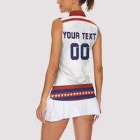 Custom Hockey 2026 USA White Women Sleeveless Polo Shirt United States Go Champions
