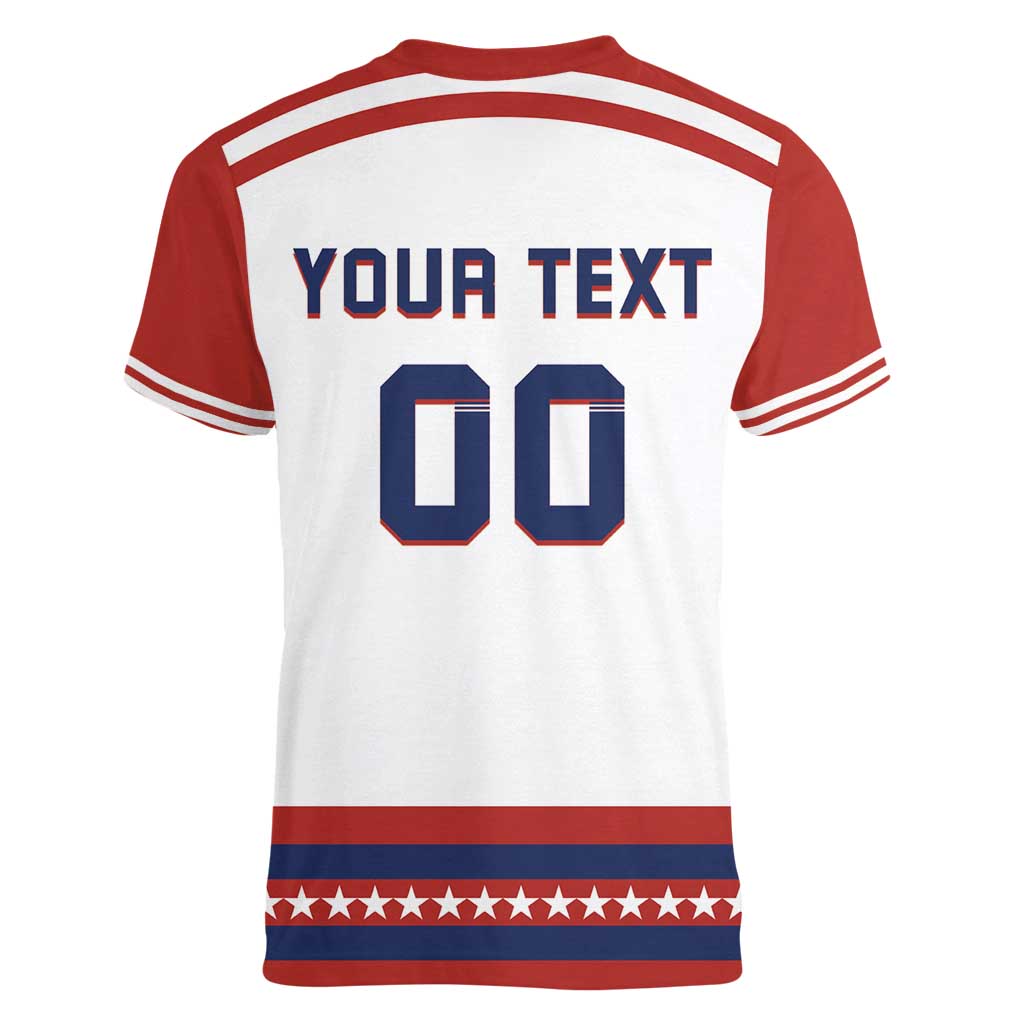 Custom Hockey 2026 USA White Women V-Neck T-Shirt United States Go Champions