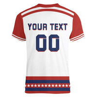 Custom Hockey 2026 USA White Women V-Neck T-Shirt United States Go Champions