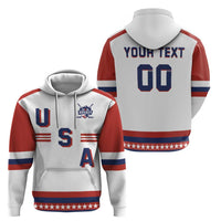 Custom Hockey 2026 USA White Zip Hoodie United States Go Champions
