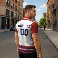 Custom Hockey 2026 USA White Zipper Polo Shirt United States Go Champions