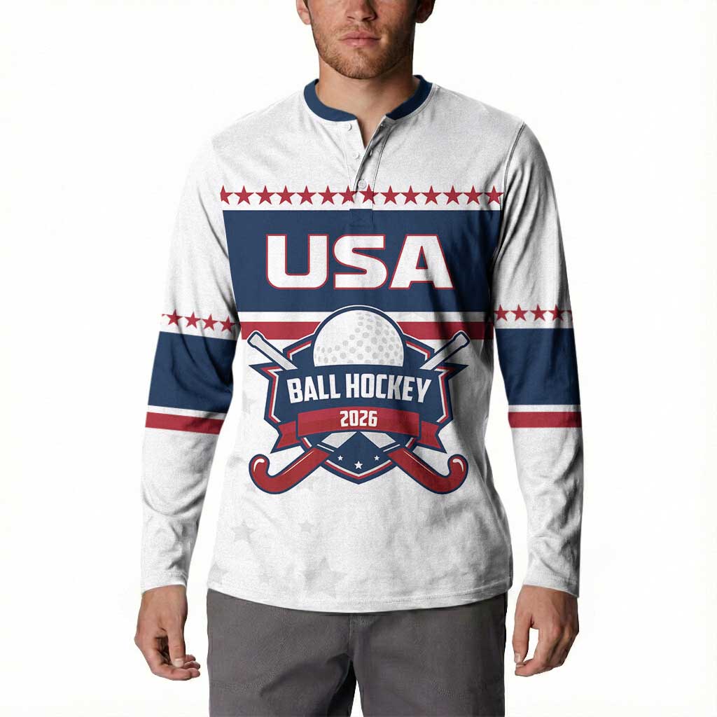 Custom Ball Hockey 2026 USA Button Sweatshirt US Team Go Champions