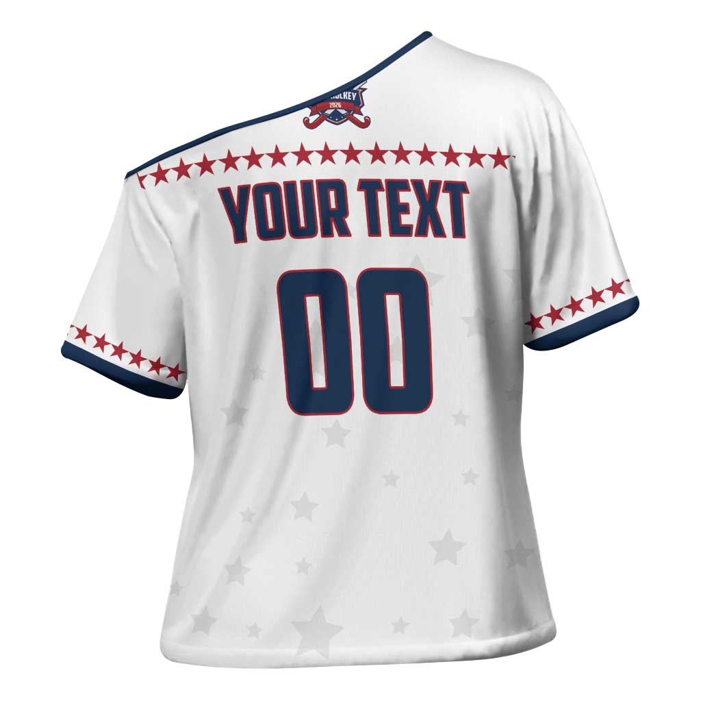 Custom Ball Hockey 2026 USA Cross Shoulder Shirt US Team Go Champions