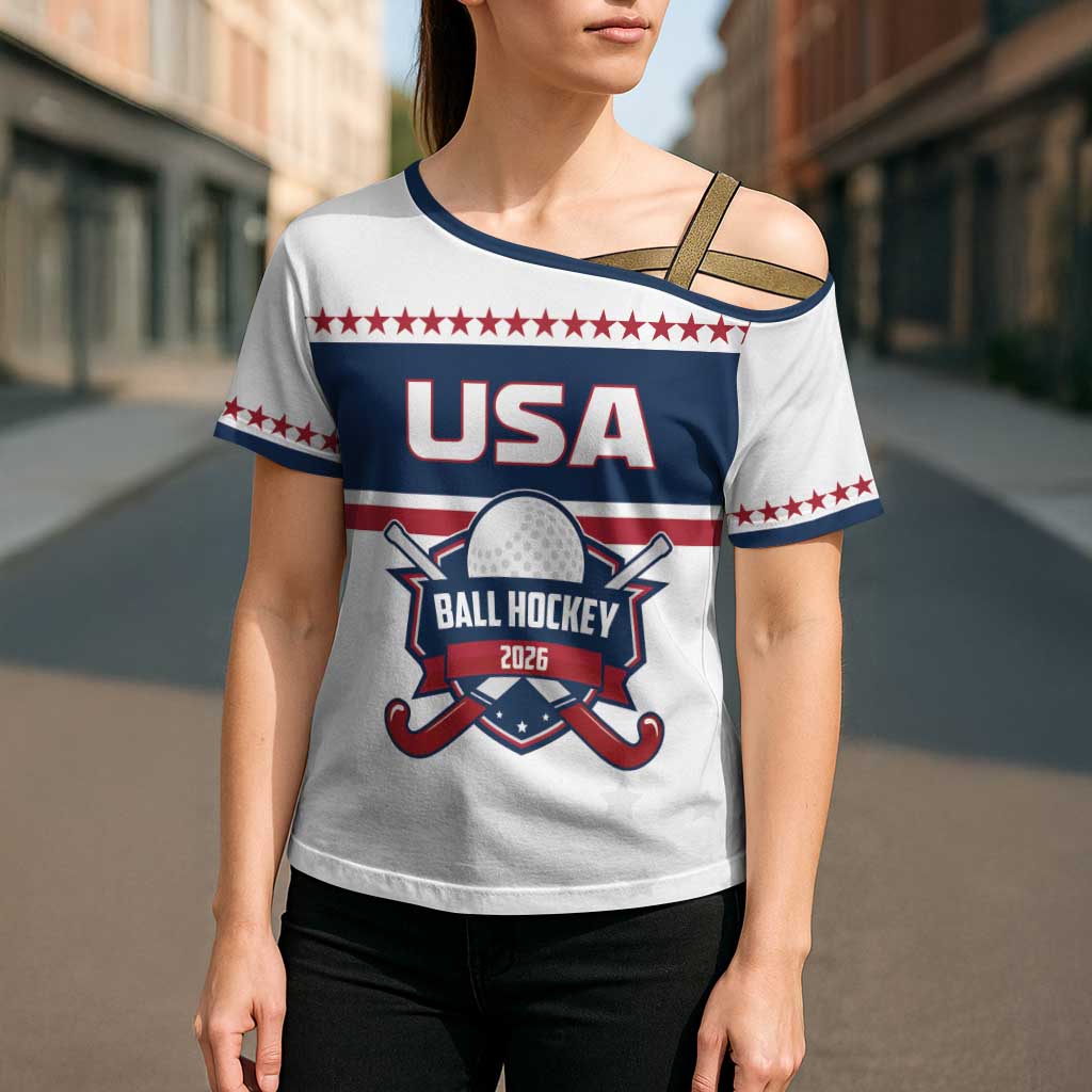 Custom Ball Hockey 2026 USA Cross Shoulder Shirt US Team Go Champions