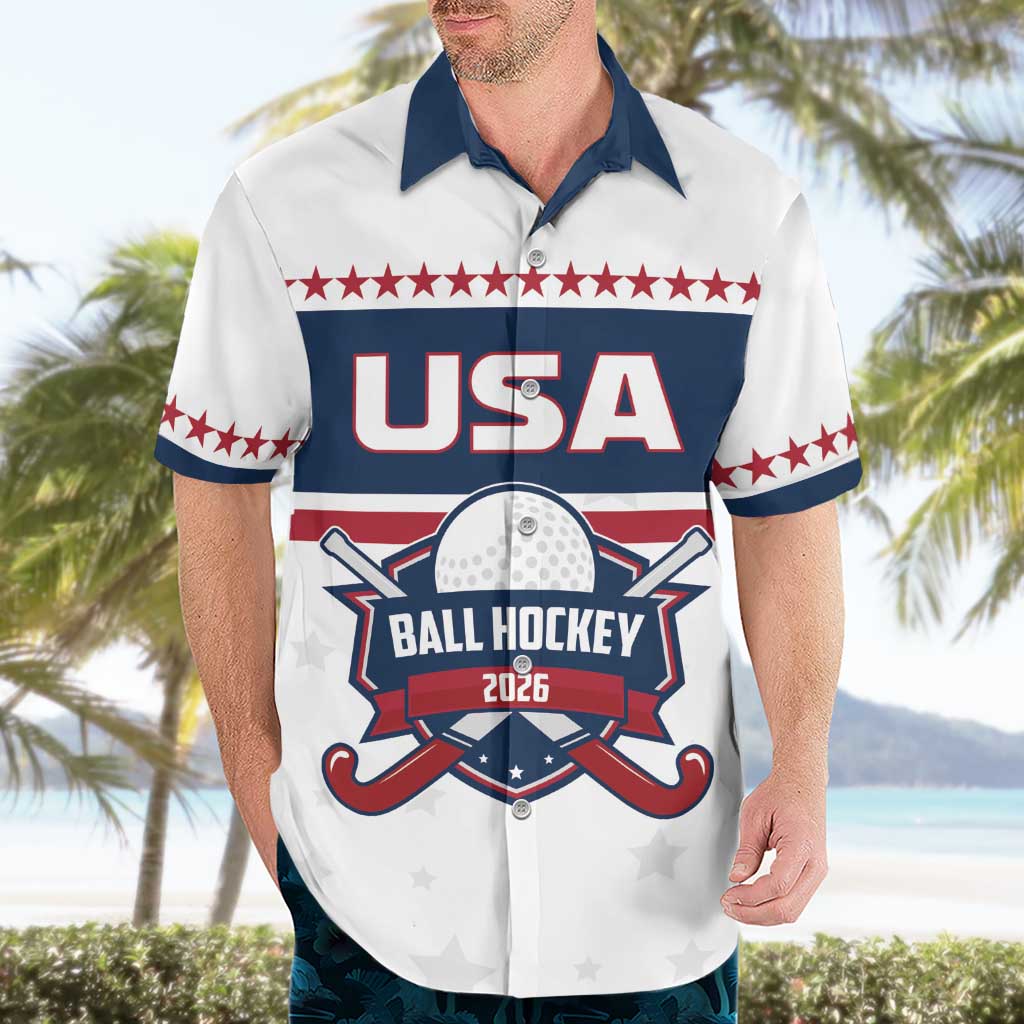 Custom Ball Hockey 2026 USA Hawaiian Shirt US Team Go Champions