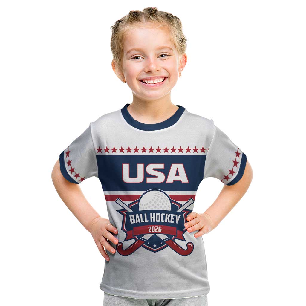 Custom Ball Hockey 2026 USA Kid T Shirt US Team Go Champions