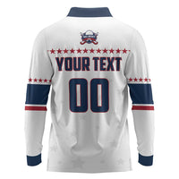 Custom Ball Hockey 2026 USA Long Sleeve Polo Shirt US Team Go Champions