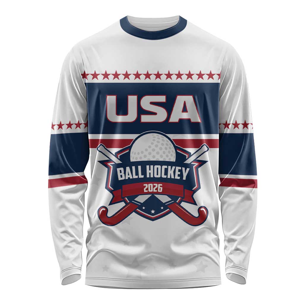 Custom Ball Hockey 2026 USA Long Sleeve Shirt US Team Go Champions