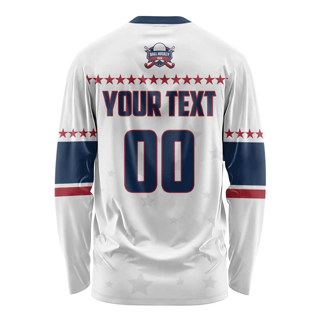 Custom Ball Hockey 2026 USA Long Sleeve Shirt US Team Go Champions