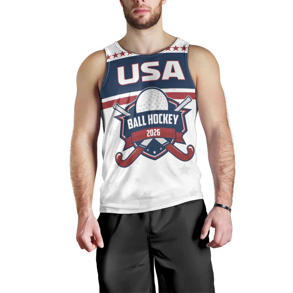 Custom Ball Hockey 2026 USA Men Tank Top US Team Go Champions
