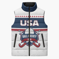 Custom Ball Hockey 2026 USA Sleeveless Puffer Jacket US Team Go Champions