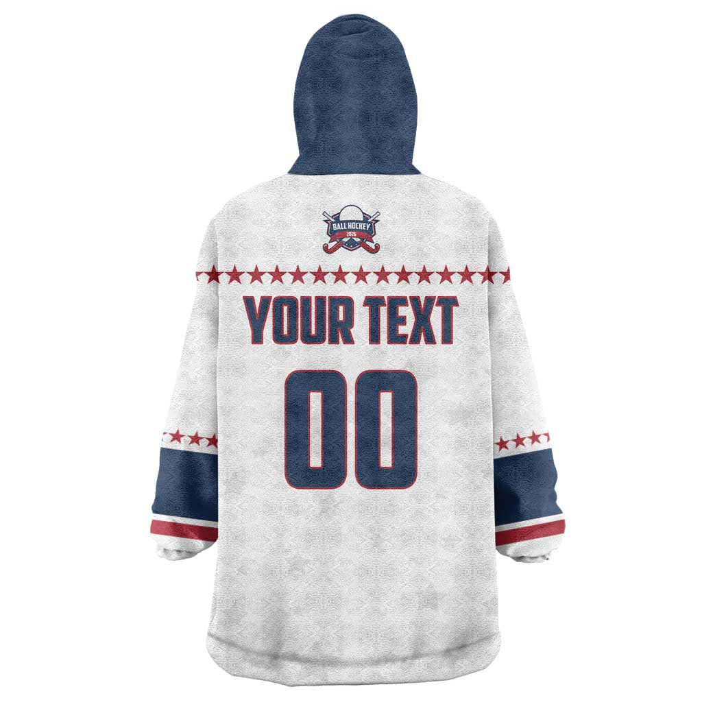 Custom Ball Hockey 2026 USA Wearable Blanket Hoodie US Team Go Champions