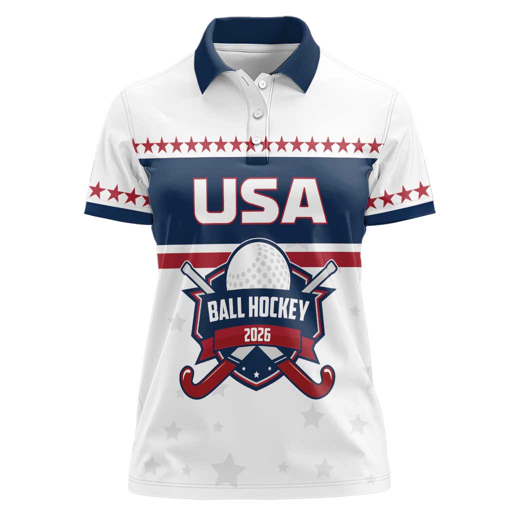 Custom Ball Hockey 2026 USA Women Polo Shirt US Team Go Champions