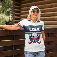 Custom Ball Hockey 2026 USA Women Polo Shirt US Team Go Champions