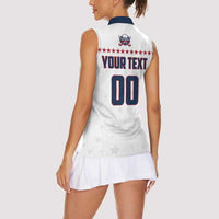 Custom Ball Hockey 2026 USA Women Sleeveless Polo Shirt US Team Go Champions