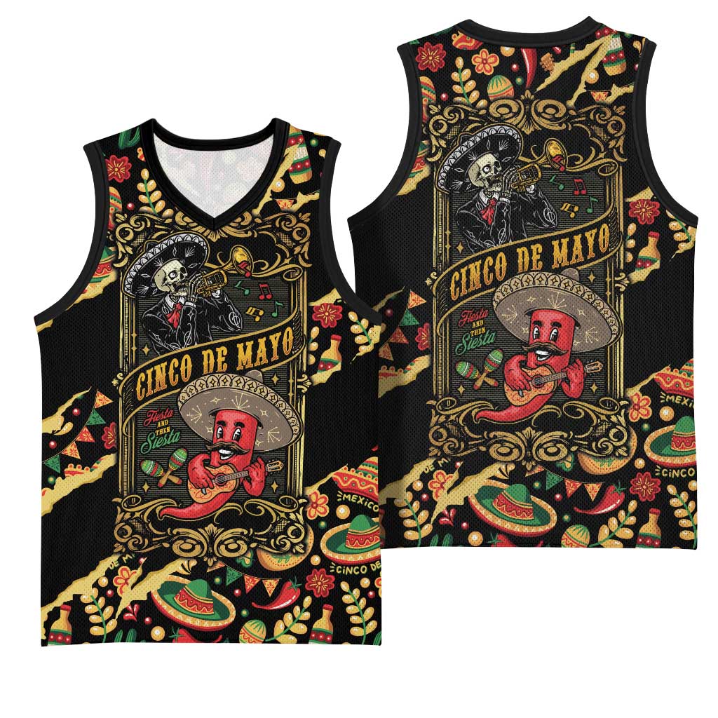 Mexico Cinco de Mayo Basketball Jersey Fiesta and then Siesta