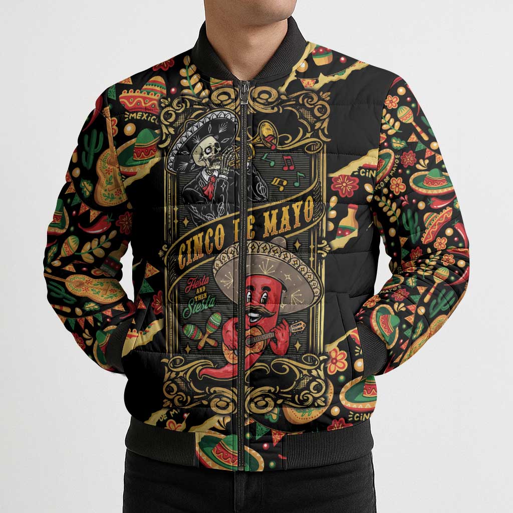 Mexico Cinco de Mayo Bomber Puffer Jacket Fiesta and then Siesta