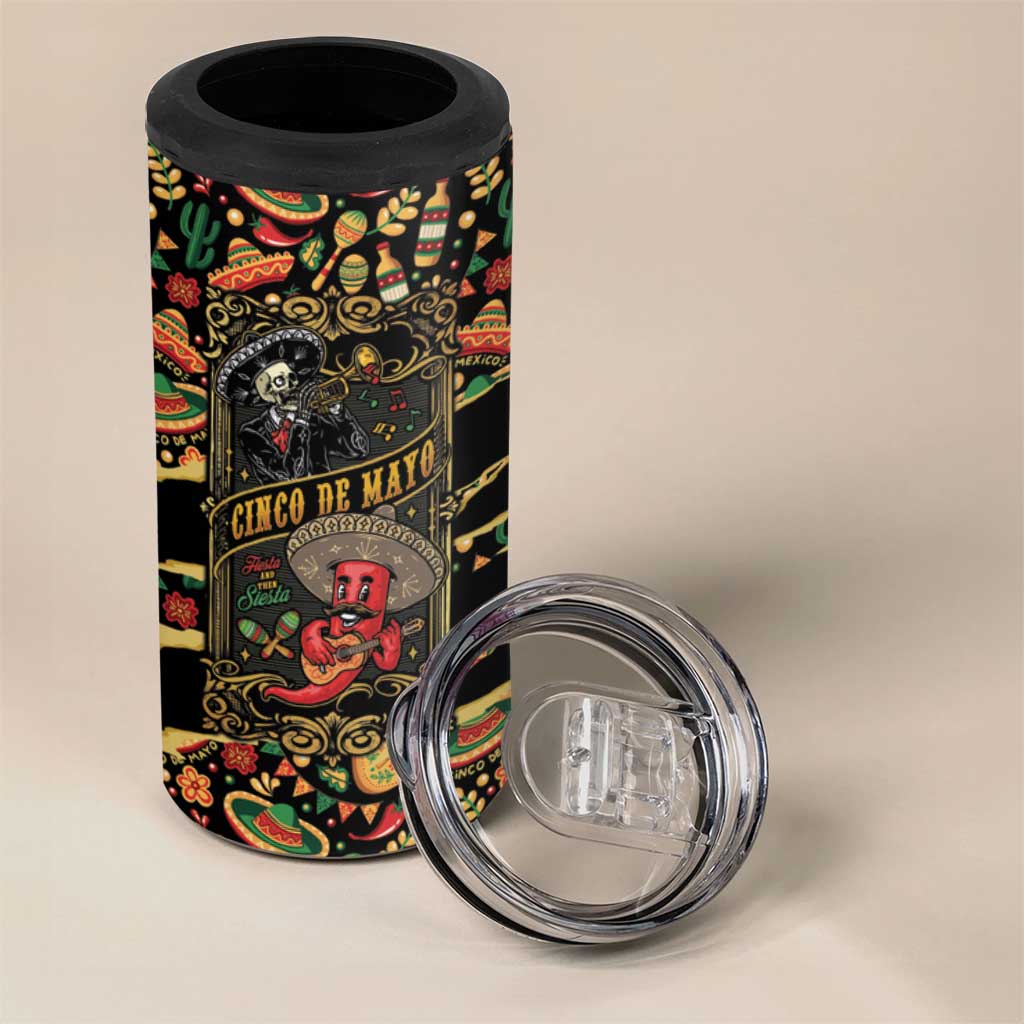Mexico Cinco de Mayo 4 in 1 Can Cooler Tumbler Fiesta and then Siesta