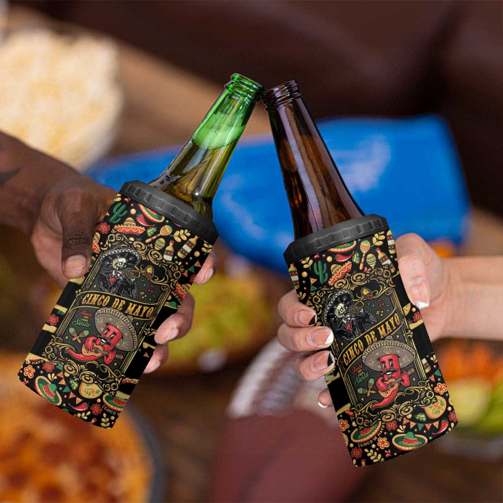 Mexico Cinco de Mayo 4 in 1 Can Cooler Tumbler Fiesta and then Siesta
