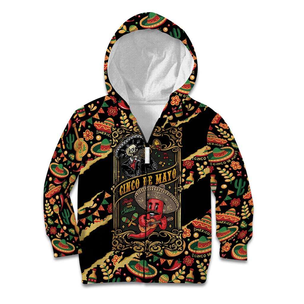 Mexico Cinco de Mayo Kid Hoodie Fiesta and then Siesta