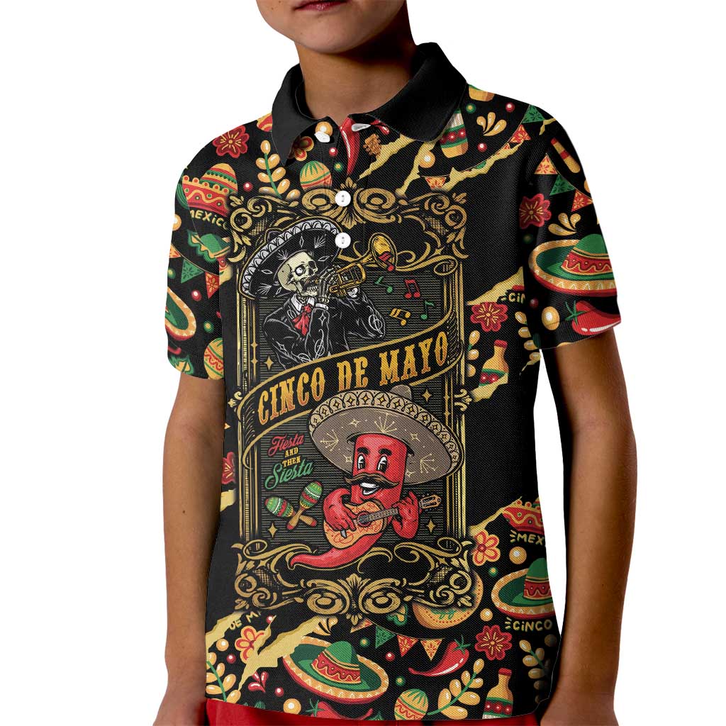 Mexico Cinco de Mayo Kid Polo Shirt Fiesta and then Siesta