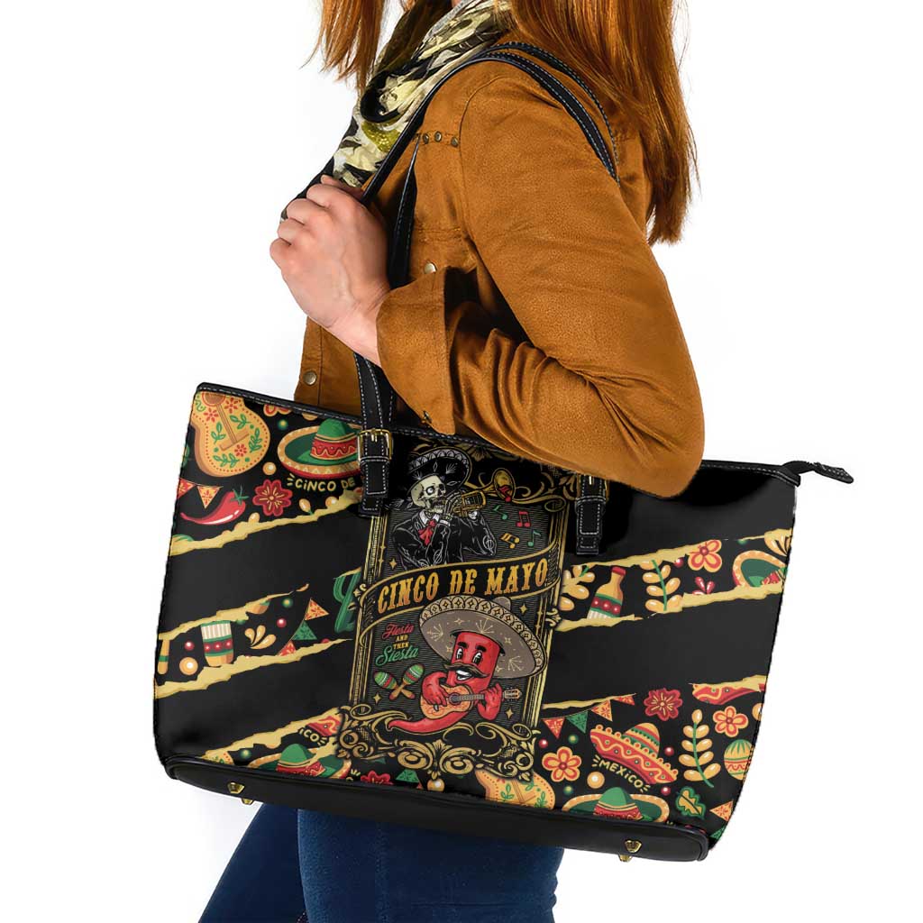 Mexico Cinco de Mayo Leather Tote Bag Fiesta and then Siesta