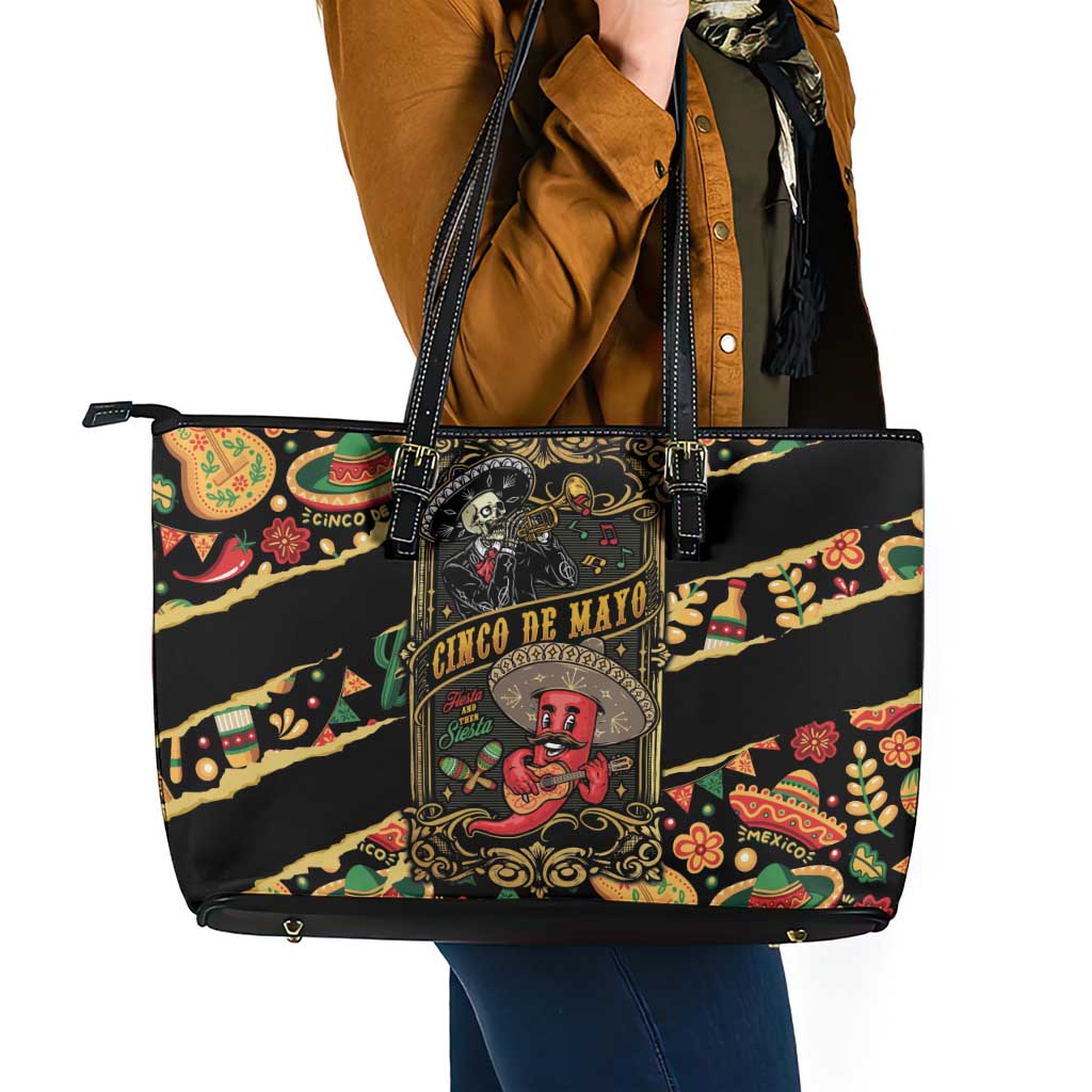 Mexico Cinco de Mayo Leather Tote Bag Fiesta and then Siesta