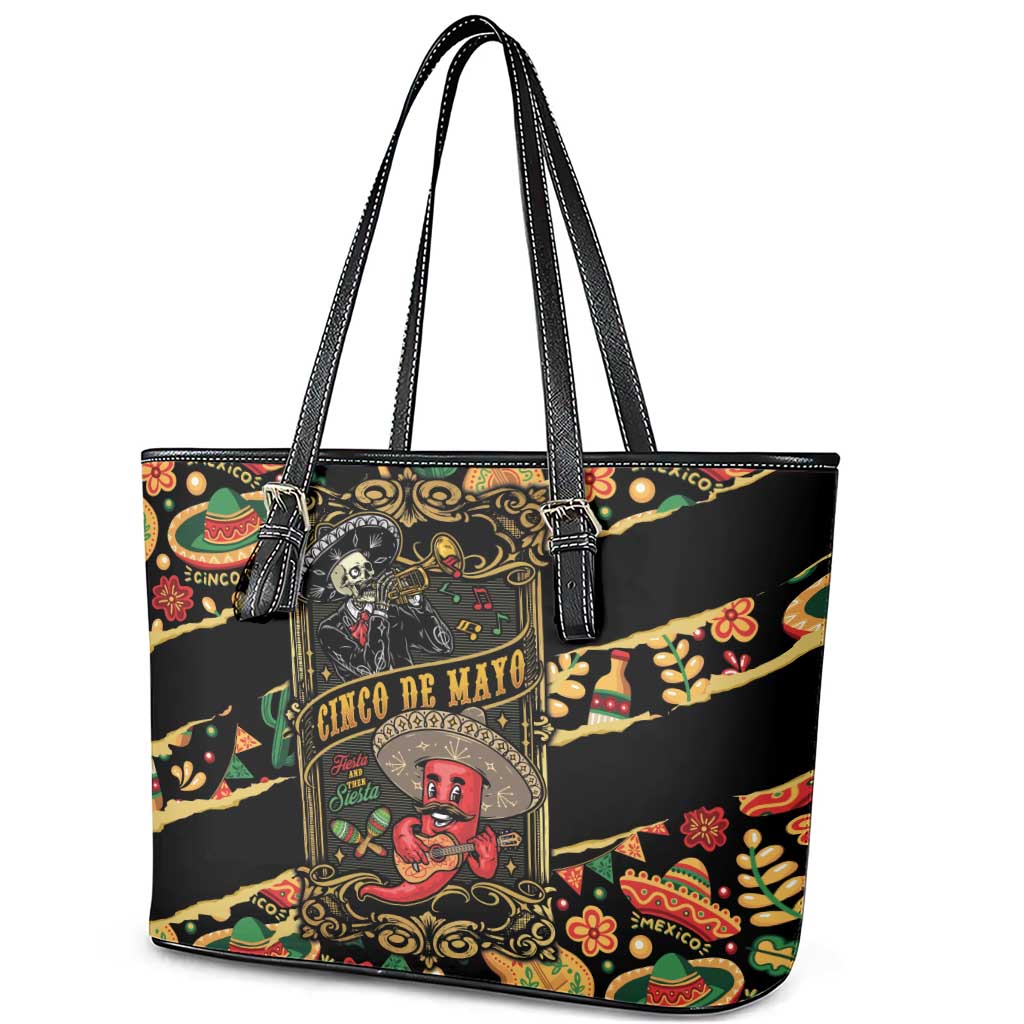 Mexico Cinco de Mayo Leather Tote Bag Fiesta and then Siesta