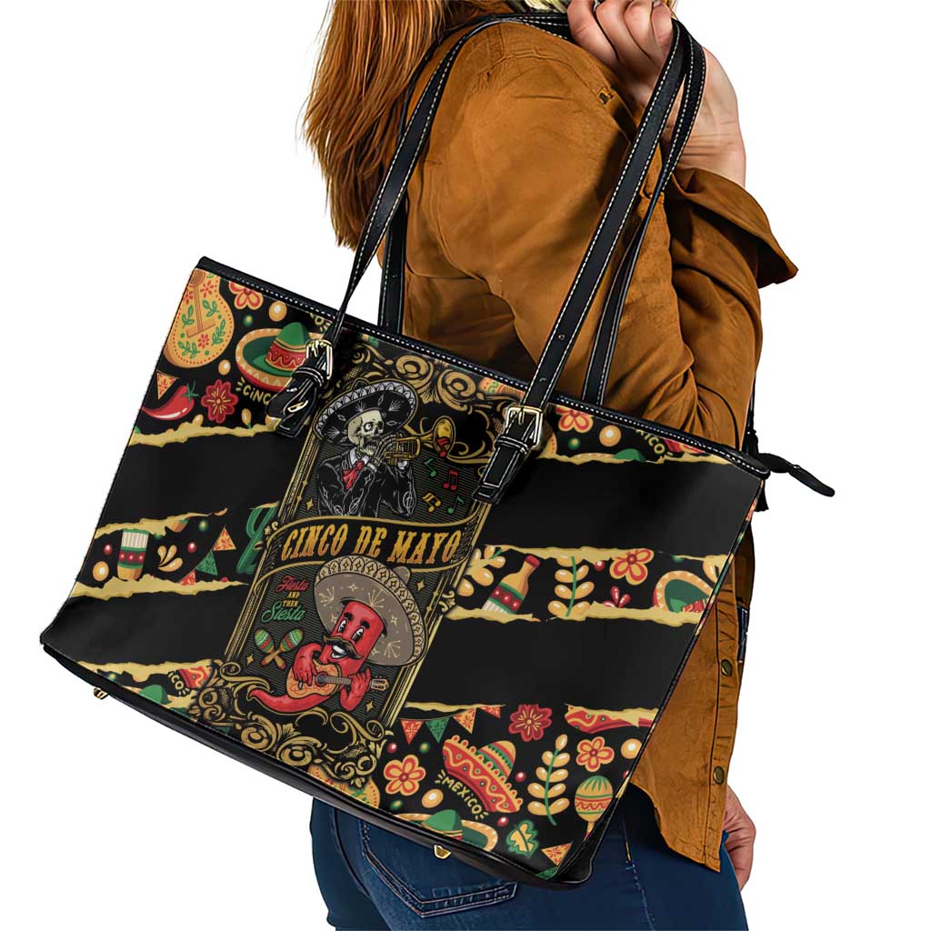 Mexico Cinco de Mayo Leather Tote Bag Fiesta and then Siesta