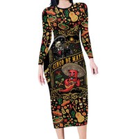 Mexico Cinco de Mayo Long Sleeve Bodycon Dress Fiesta and then Siesta