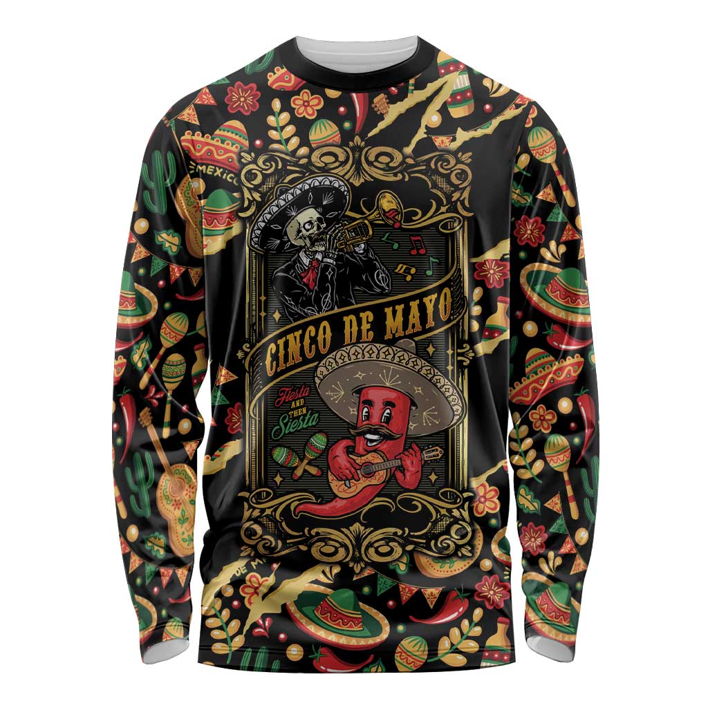 Mexico Cinco de Mayo Long Sleeve Shirt Fiesta and then Siesta