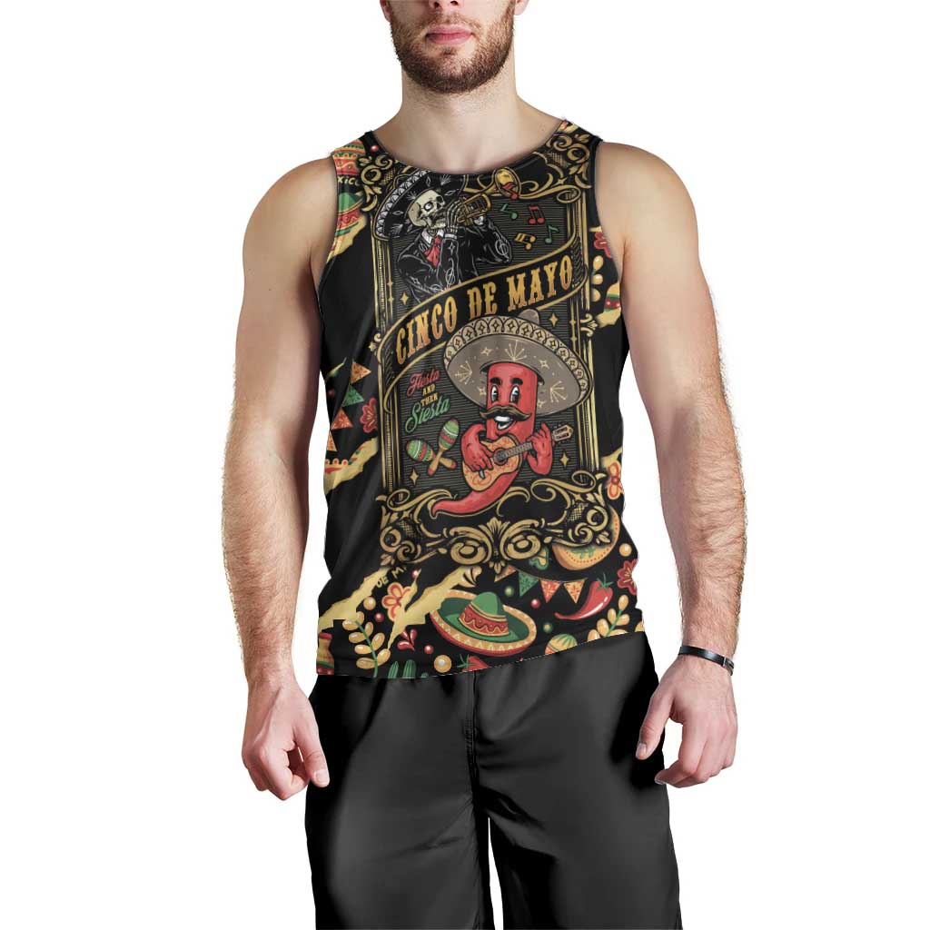 Mexico Cinco de Mayo Men Tank Top Fiesta and then Siesta