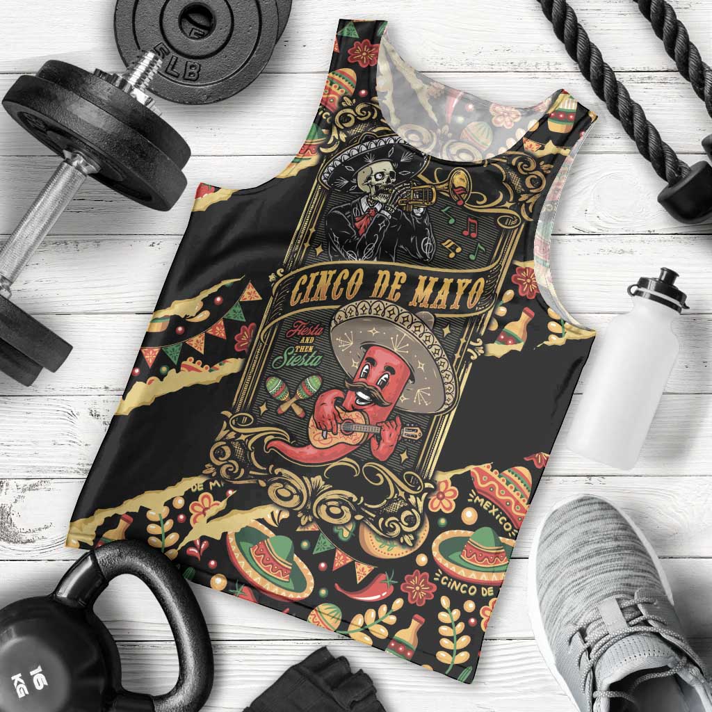 Mexico Cinco de Mayo Men Tank Top Fiesta and then Siesta