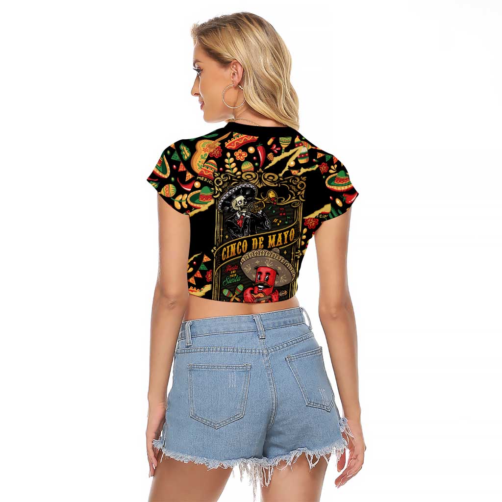 Mexico Cinco de Mayo Raglan Cropped T Shirt Fiesta and then Siesta