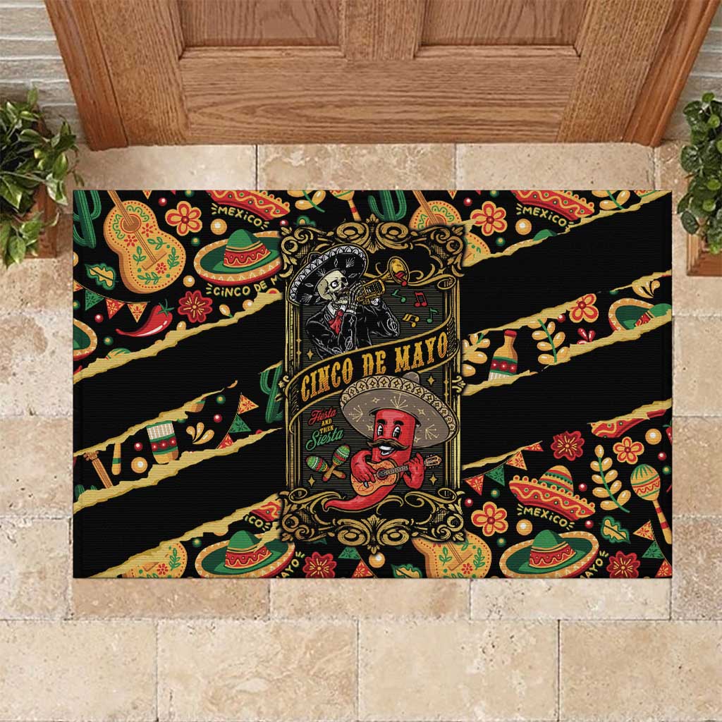 Mexico Cinco de Mayo Rubber Doormat Fiesta and then Siesta