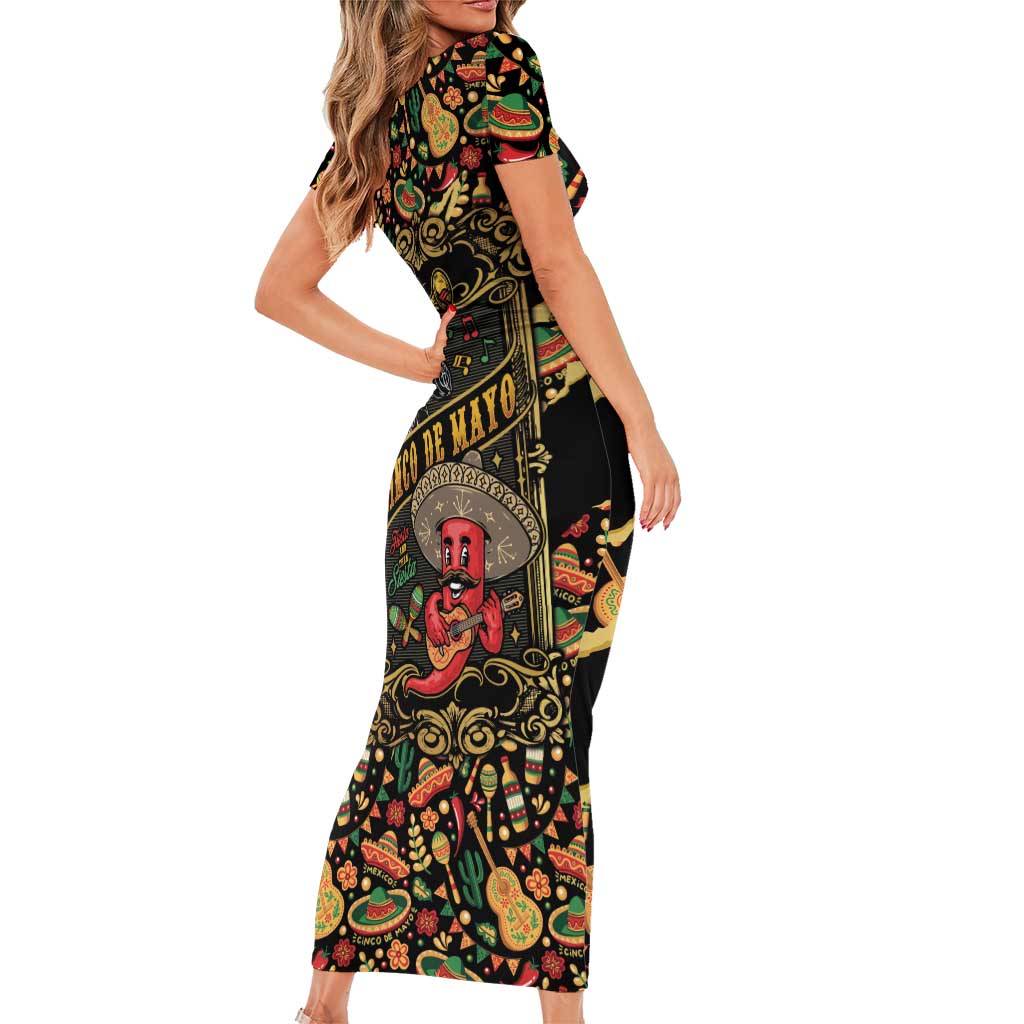 Mexico Cinco de Mayo Short Sleeve Bodycon Dress Fiesta and then Siesta