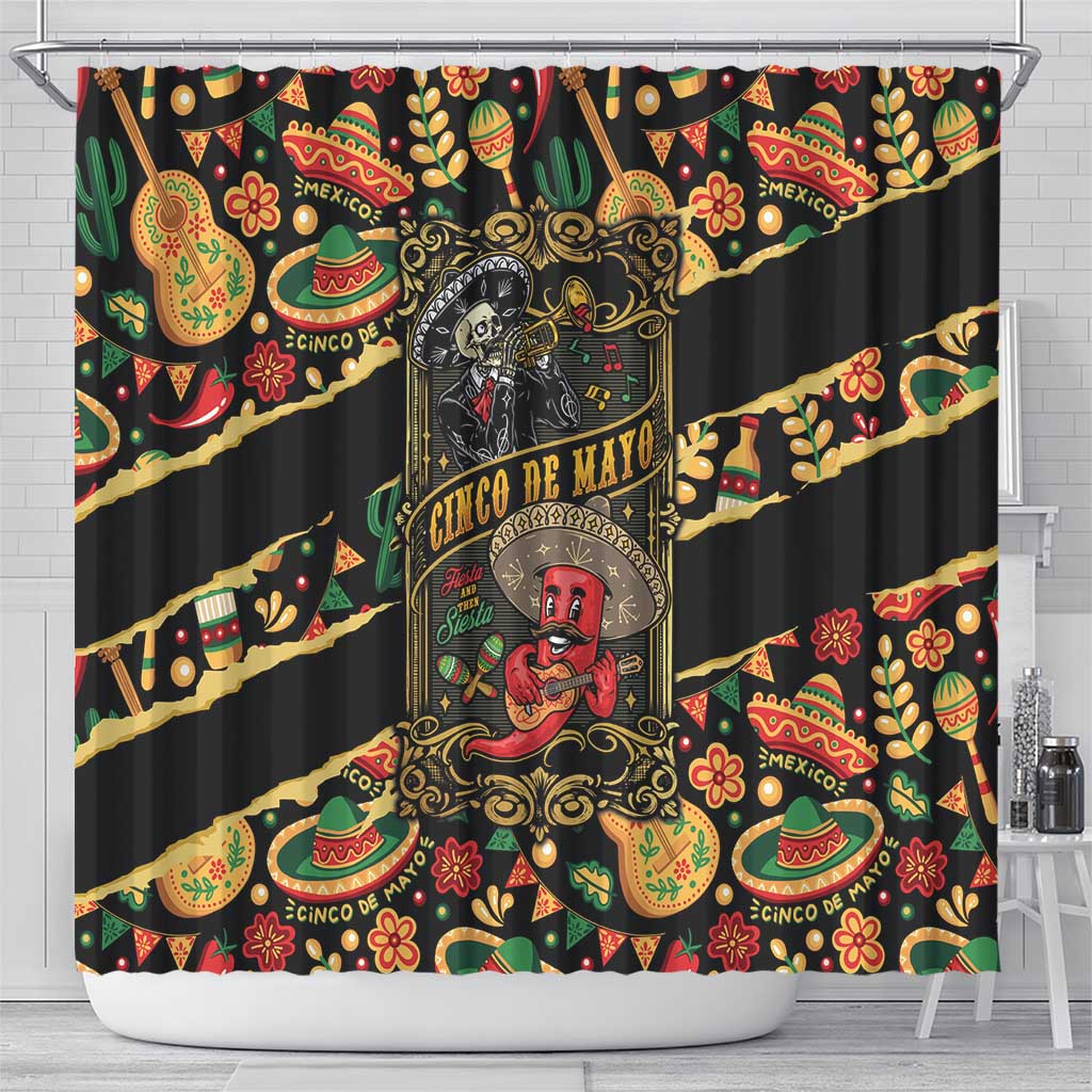 Mexico Cinco de Mayo Shower Curtain Fiesta and then Siesta