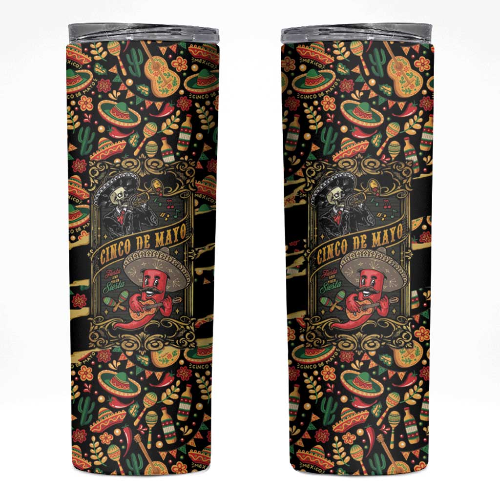Mexico Cinco de Mayo Skinny Tumbler Fiesta and then Siesta