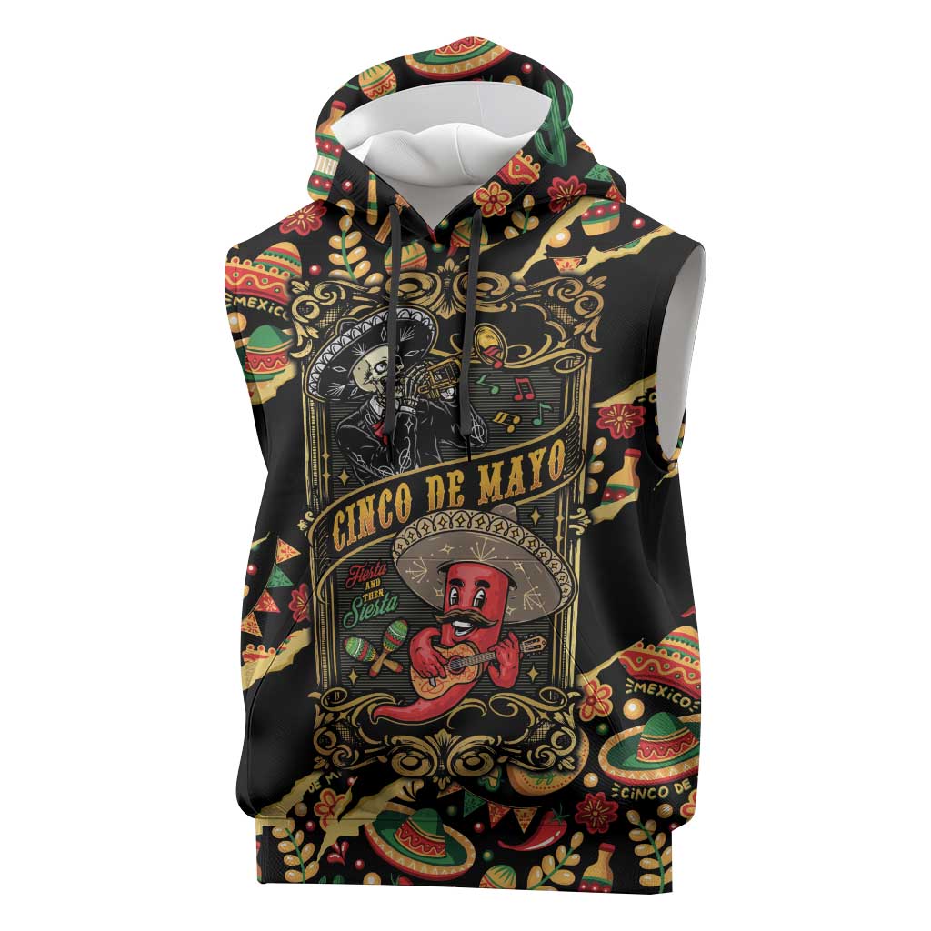 Mexico Cinco de Mayo Sleeveless Hoodie Fiesta and then Siesta