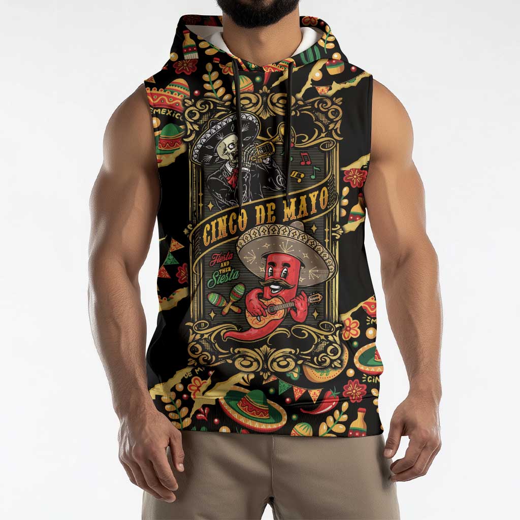 Mexico Cinco de Mayo Sleeveless Hoodie Fiesta and then Siesta