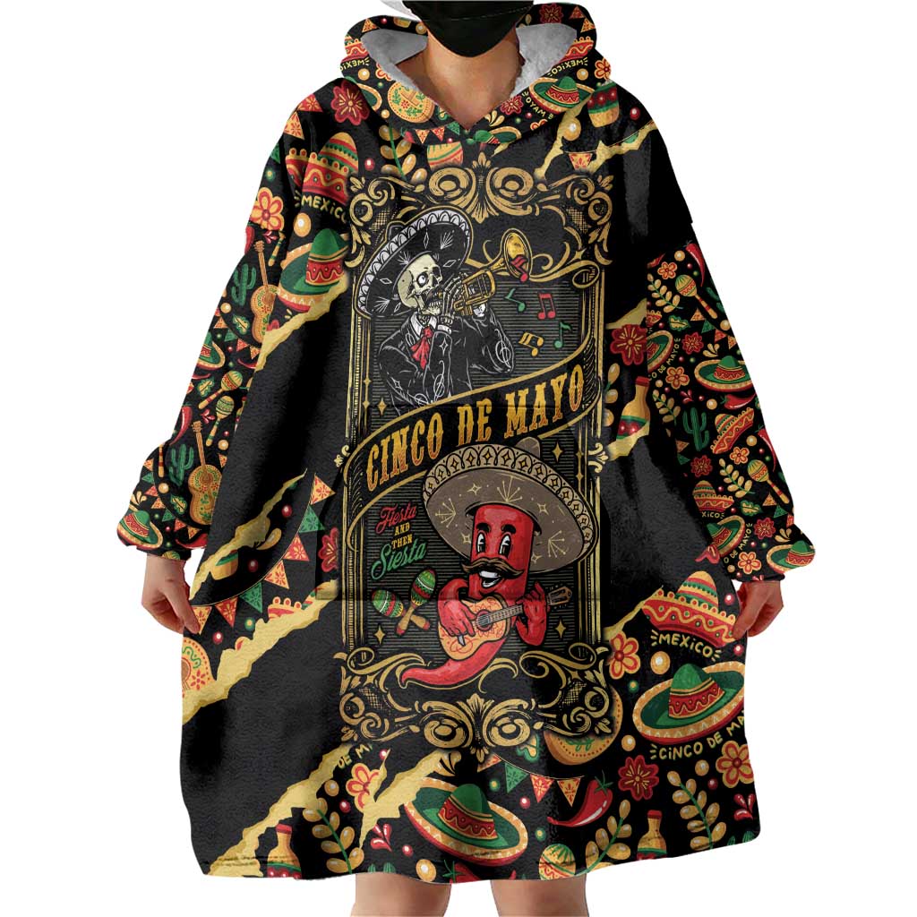 Mexico Cinco de Mayo Wearable Blanket Hoodie Fiesta and then Siesta